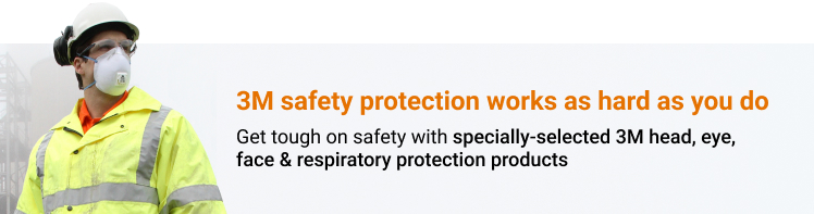 Get tough on safety with specially-selected 3M head, eye, face & respiratory protection.