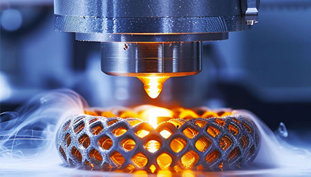 polymers are extruded through a heated nozzle to build layers of melted materials