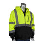 Protective Industrial Products Large Hi-Viz Yellow And Black Polyester/Fleece Sweatshirt