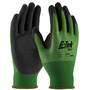 Protective Industrial Products Medium G-Tek® 18 Gauge Black Nitrile Palm And Finger Coated Work Gloves With Green Nylon Liner And Knit Wrist