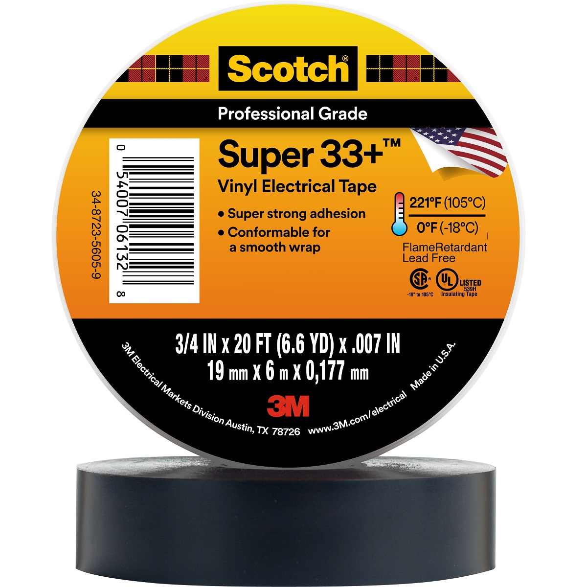 3M Electrical Tape, White, 1 x 60 yd. 27