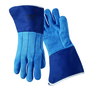 Wells Lamont Jomac® Large 13" Blue Heavy Weight Terry Cloth Heat Resistant Gloves With 5" Duck Gauntlet Cuff And Full Thumb