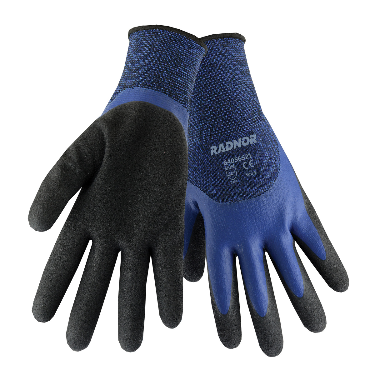 Cold - Latex Gloves Lined Thermo Airgas X-Large Weather - Acrylic RADNOR™ 3/4 PowerGrab™ RAD64056524 Blue