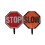 Cortina Safety Products 18" X 18" X 24" Orange and Black Vinyl Traffic Paddle "Stop/Slow"
