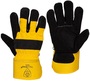 Tillman® Size Large Black, Yellow Cowhide And Leather And Canvas ColdBlock™/Cotton/Polyester Lined Cold Weather Gloves