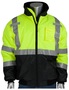 Protective Industrial Products 4X Hi-Viz Yellow PIP® Ripstop Polyester Black Bottom Bomber Jacket