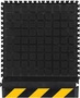 M+A Matting 18" X 21.75" Black And Yellow Nitrile Rubber Hog Heaven® III Comfort Modular Tiles Floor Mat