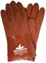 MCR Safety Large Rust Jersey Lined PVC Chemical Resistant Gloves