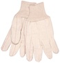 MCR Safety Large Natural 18 oz. Nap In Cotton Poly Double Palm Corded Hot Mill Gloves With Knit Wrist