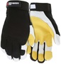 Memphis Glove Large Black MCR Safety Goatskin Full Finger Mechanics Gloves With Hook and Loop Cuff