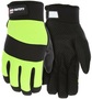Memphis Glove Large Lime And Black MCR Safety Synthetic Leather Full Finger Mechanics Gloves With Hook and Loop Cuff