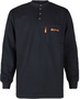 Comeaux Medium Navy FRKnitex/100% Cotton Long Sleeve Flame Resistant Henley With Three Button Placket Front Closure