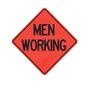 Cortina Safety Products 69" X 4" X 4" Orange And Black Lexan Polycarbonate Roll-Up Sign "MEN WORKING"
