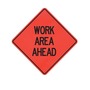 Cortina Safety Products 69" X 4" X 4" Orange And Black Lexan Polycarbonate Roll-Up Sign "WORK AREA AHEAD"
