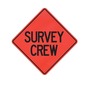 Cortina Safety Products 69" X 4" X 4" Orange And Black Lexan Polycarbonate Roll-Up Sign "SURVEY CREW"