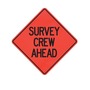 Cortina Safety Products 69" X 4" X 4" Orange And Black Lexan Polycarbonate Roll-Up Sign "SURVEY CREW AHEAD"