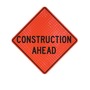 Cortina Safety Products 69" X 4" X 4" Orange And Black Lexan Polycarbonate Roll-Up Sign "CONSTUCTION AHEAD"