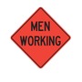Cortina Safety Products 69" X 4" X 4" Orange And Black Lexan Polycarbonate Roll-Up Sign "MEN WORKING"