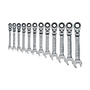 DEWALT® Silver Chrome Flex Head Ratcheting 12-Piece Wrench Set (Metric)