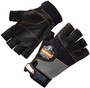 Ergodyne Large Black ProFlex® 910 Leather, Foam, And Spandex Full Finger Anti-Vibration Gloves With Hook and Loop Cuff