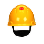 3M™ Yellow SecureFit™ H-702SFR-UV HDPE Cap Style Hard Hat With 4 Point Ratchet Suspension