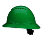 3M™ Green SecureFit™ H-804SFV-UV HDPE Full Brim Hard Hat With 4 Point Ratchet Suspension
