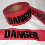 Harris Industries 3" X 1000' Red 3 mil Polyethylene BT Series Barricade Tape "DANGER DANGER DANGER"