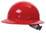Honeywell Red Fibre-Metal® E1 Thermoplastic Full Brim Hard Hat With Ratchet/8 Point Ratchet Suspension