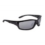 Radians Infinity Shiny Black Safety Glasses With Silver Mirror Polycarbonate Hard Coat Lens