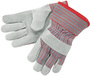 Memphis Glove Large Red Shoulder Split Leather Palm Gloves With Fabric Back And Rubberized Safety Cuff