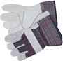Memphis Glove Large Economy Grade Shoulder Leather Palm Gloves With Fabric Back And Rubberized Safety Cuff