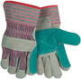 Memphis Glove Large Red And Green Economy Shoulder Split Cowhide Palm Gloves With Fabric Back And Rubberized Safety Cuff