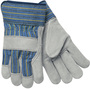 Memphis Glove Large Blue, Yellow And Black Select Shoulder Leather Palm Gloves With Fabric Back And Safety Cuff