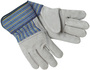 Memphis Glove Large Blue, Yellow And Black Select Shoulder Leather Palm Gloves With 3/4 Leather Back And Safety Cuff