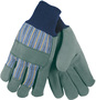 Memphis Glove Large Blue, Yellow And Black Select Shoulder Leather Palm Gloves With Fabric Back And Knit Wrist Cuff