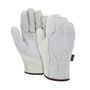 MCR Safety Large Beige And Gray Industry Grade Grain Leather Unlined Drivers Gloves