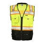 Kishigo 2X Hi - Viz Yellow Class 2 Polyester Premium Black Series Surveyors Vest