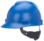MSA Blue V-Gard® Matte Hard Hat HDPE/Polyethylene Cap Style Hard Hat With Ratchet Suspension