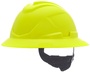 MSA Hi-Viz Yellow V-Gard® C1™ High Density Polyethylene Front Safety Helmet With Fas-Trac® III Ratchet Suspension