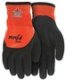 MCR Safety Large Black And Red Ninja Coral Nylon Acrylic Terry Lined Cold Weather Gloves