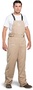 OEL Large Natural Cotton Blend Premium Sateen Flame Resistant Bib-Overall With Non-Metallic Zipper Hook and Loop Closure