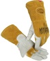 Protective Industrial Products Small 13" Gold And White Premium Top Grain Goatskin/Leather Fleece Lined Welders Gloves