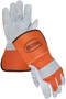 Protective Industrial Products Large Orange Split Cowhide Palm Gloves With Canvas Back And Safety Cuff