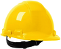 Protective Industrial Products Yellow Whistler™ HDPE Non-Vented Cap Style Hard Hat With Pin-Lock/4 Point Nylon Webbing Cradle Suspension