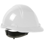 Protective Industrial Products White Mont-Blanc™ HDPE Non-Vented Cap Style Hard Hat With Wheel Ratchet/4 Point Nylon Webbing Cradle Suspension