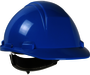 Protective Industrial Products Royal Blue Mont-Blanc™ HDPE Non-Vented Cap Style Hard Hat With Wheel Ratchet/4 Point Nylon Webbing Cradle Suspension