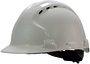 Protective Industrial Products White MK8 Evolution® HDPE Vented Cap Style Hard Hat With Wheel Ratchet/Polyester Textile Straps Suspension And EPS Impact Liner