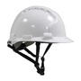 Protective Industrial Products White MK8 Evolution® HDPE Non-Vented Cap Style Climbing Helmet With Wheel Ratchet/Polyester Textile Straps Suspension