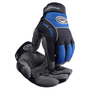 Protective Industrial Products Small Black And Blue Caiman® MAG™ Synthetic Leather And AirMesh™ Full Finger Mechanics Gloves With Hook and Loop Cuff