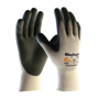 Protective Industrial Products 2X MaxiFoam® Premium 15 Gauge Gray Nitrile Palm And Finger Coated Work Gloves With White Nylon Liner And Knit Wrist
